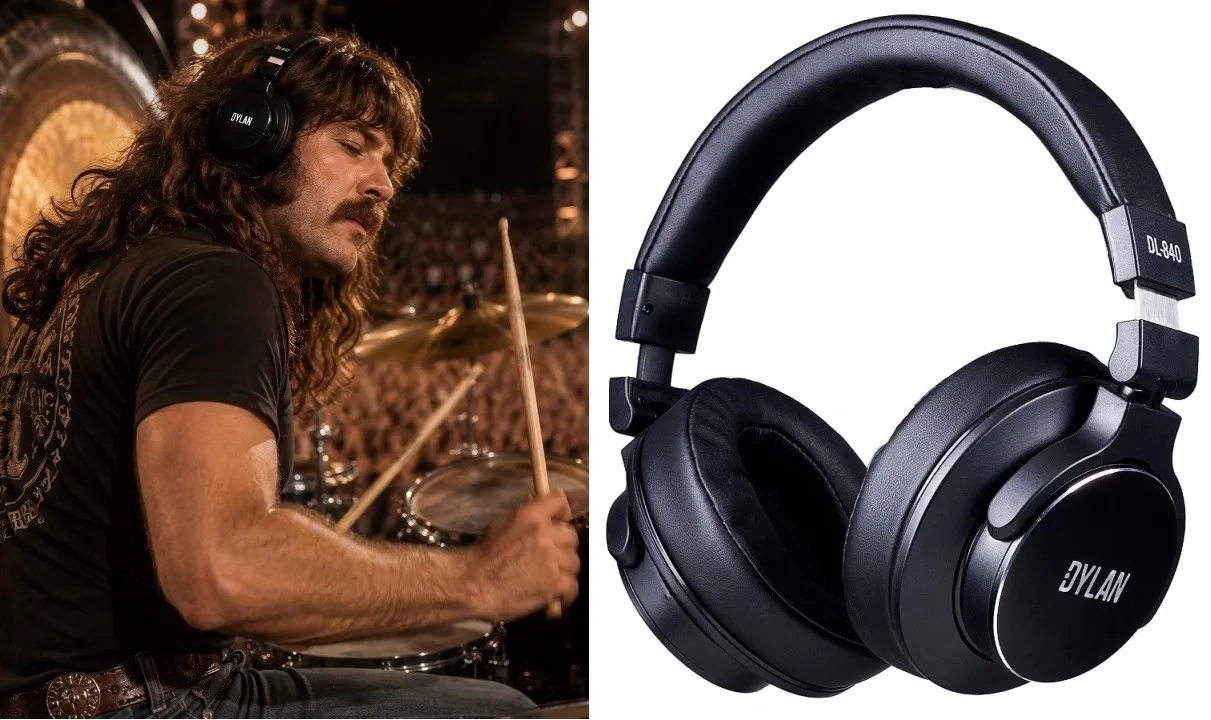 Fone de Ouvido Dylan DL-840 Monitor Black com grave e definição para monitoramento e uso geral com bag