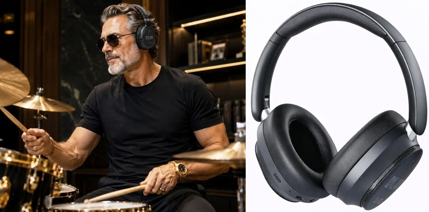 Fone de Ouvido Dylan DL-900 Bluetooth Black com cancelamento de ruídos e microfone HD muito conforto