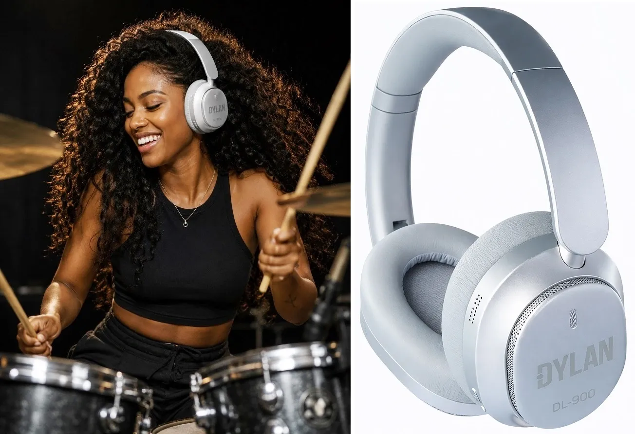 Fone de Ouvido Dylan DL-900 Bluetooth Prata com cancelamento de ruídos e microfone HD muito conforto