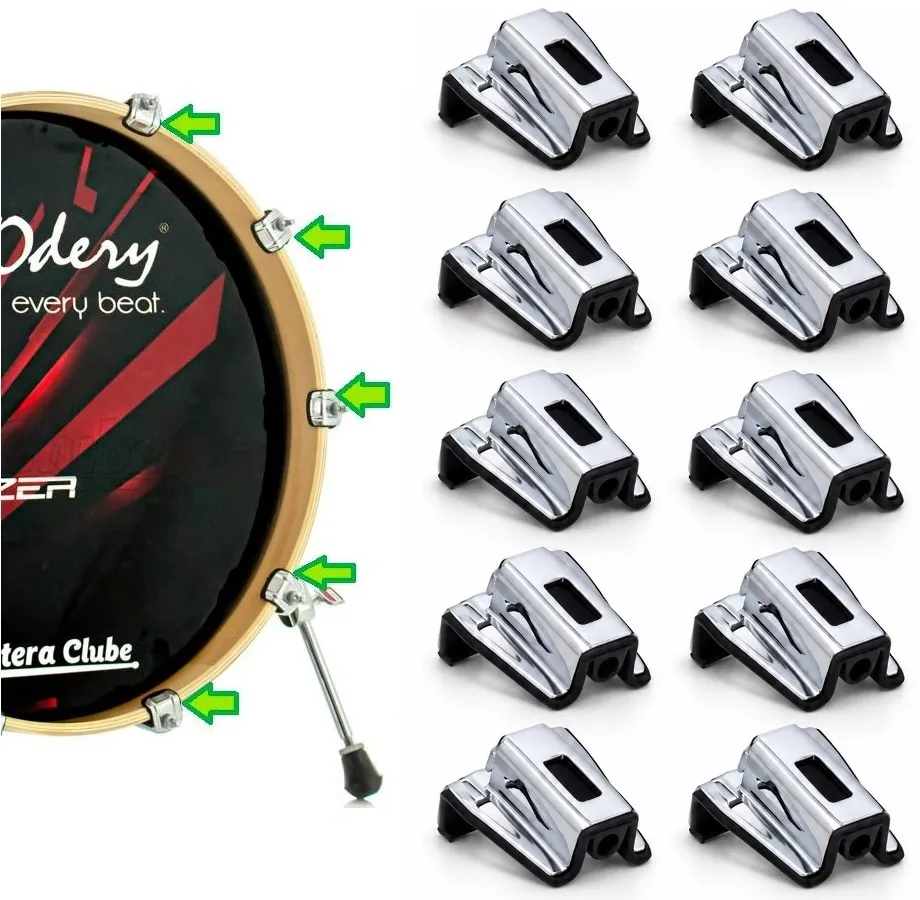 Garra de Bumbo Odery Equalizer e CaféJazz Kit com 10 Unidades compatível com diversas marcas ODY-BDC2-P