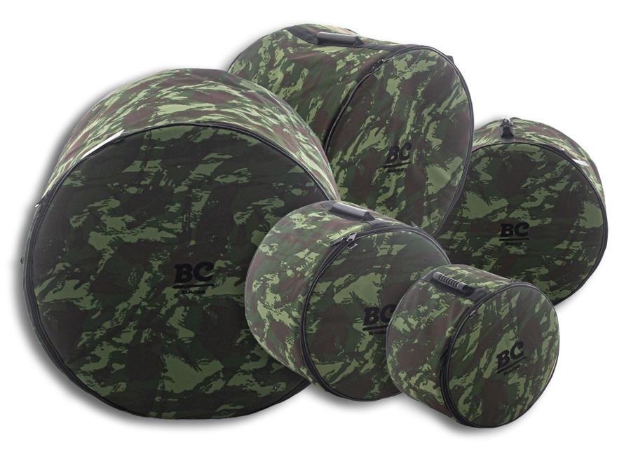 Kit de Bags Batera Clube Signature BC Camuflagem Tons 12", 13", Surdo 16", Bumbo 22" e Caixa