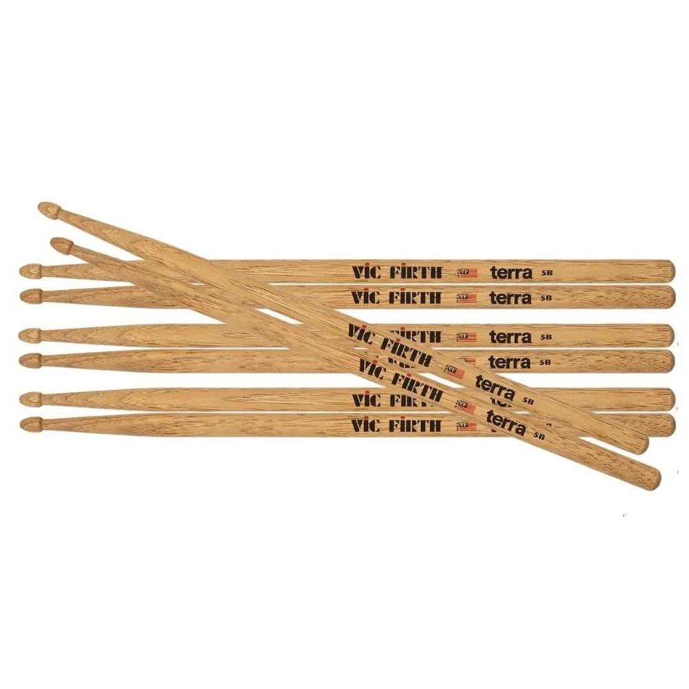Kit de Baquetas Vic Firth American Classic Hickory 5B Terra Series Kit com 4 Pares (16558)