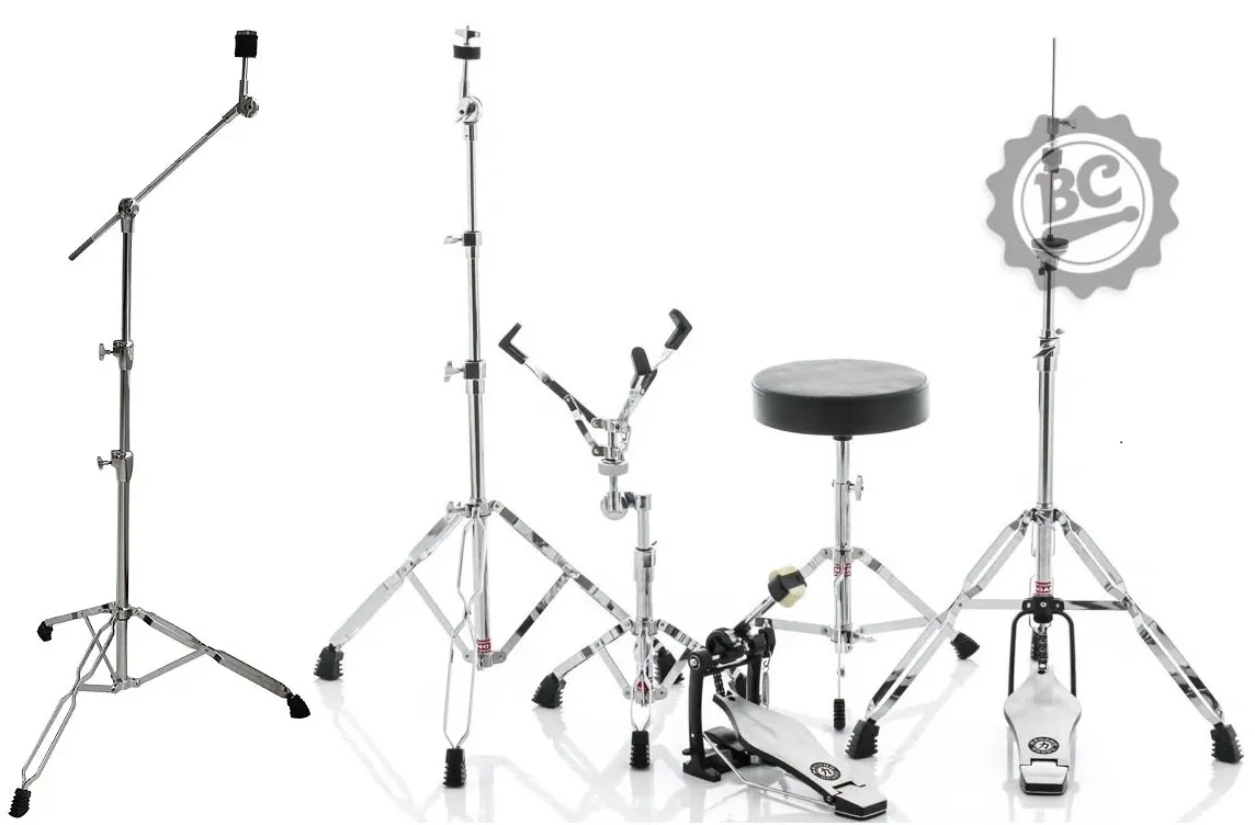 Kit de Ferragens Nagano Concert Series com Pedal, máq. chimbal, banco, estantes girafa, reta e caixa