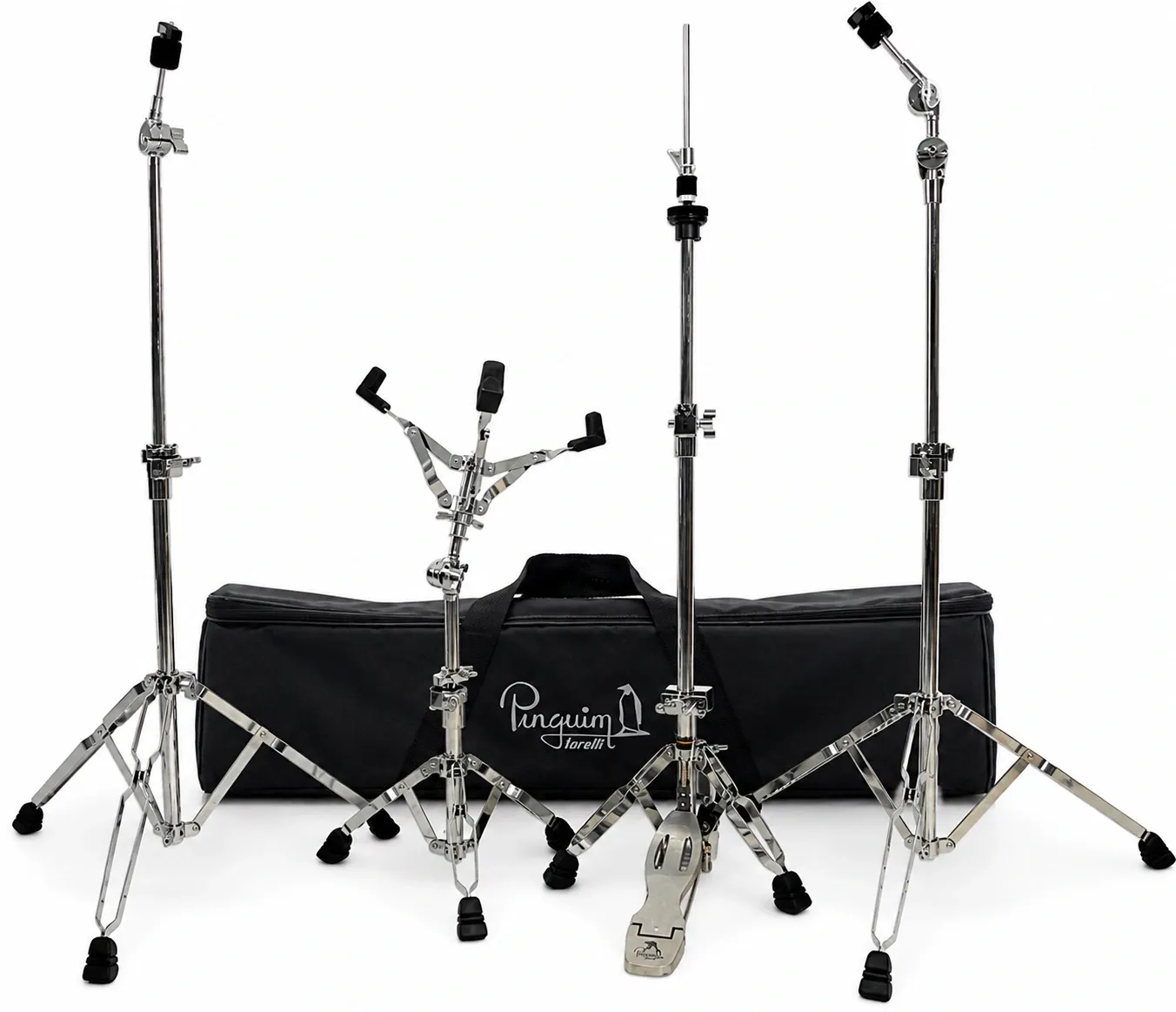 Kit de Ferragens Pinguim Hybrid Light com Estantes de Caixa, Reta, Girafa e Máq. Chimbal e Bag PTH20