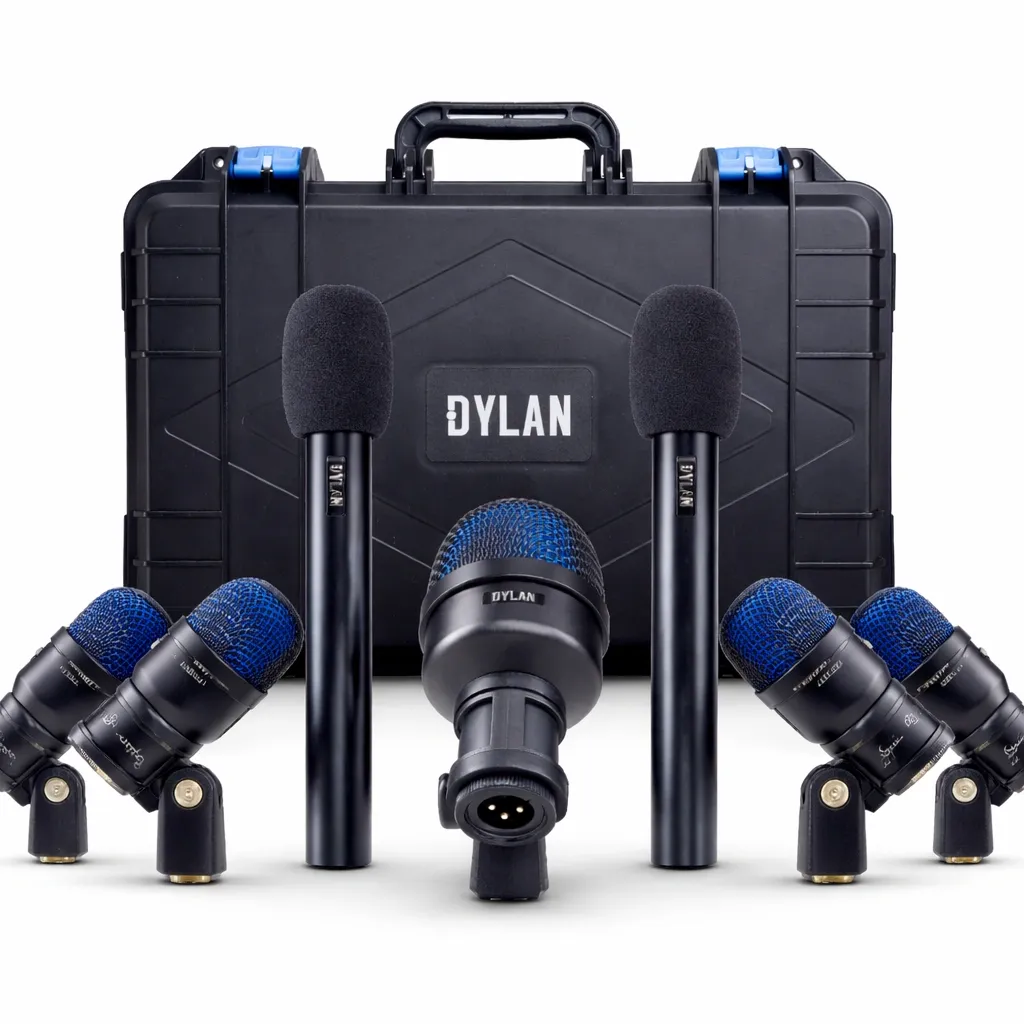 Kit de Microfones Dylan DDX-7000 com 7 peças, case e clamps o mesmo utilizado por Cléverson Silva