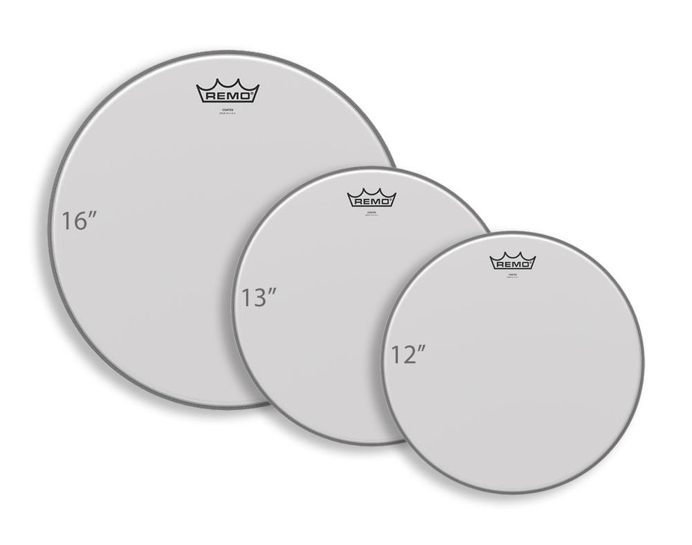 Kit de Peles Remo Emperor Coated Tons 12",13",16" Filme Duplo Porosa (10466) Made in USA