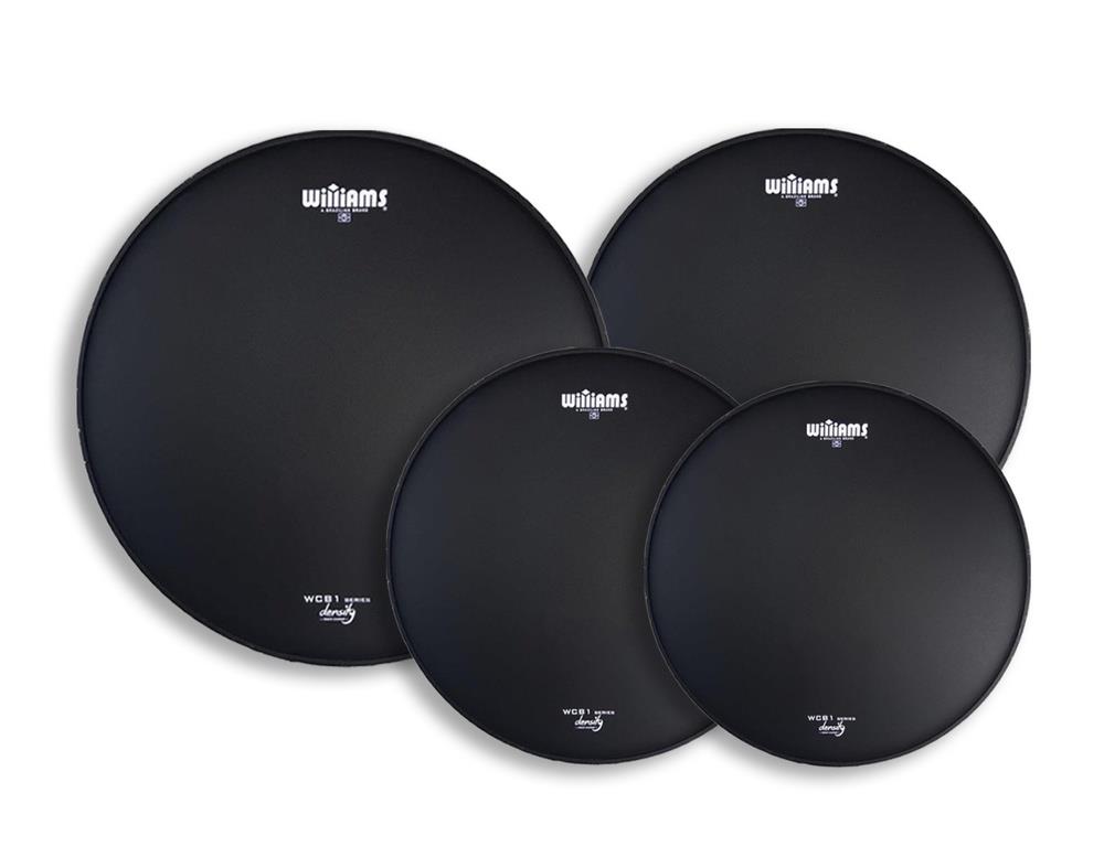 Kit de Peles Williams Density WCB1 Black Coated 10", 12", 16", 14" (caixa) porosa clássica preta