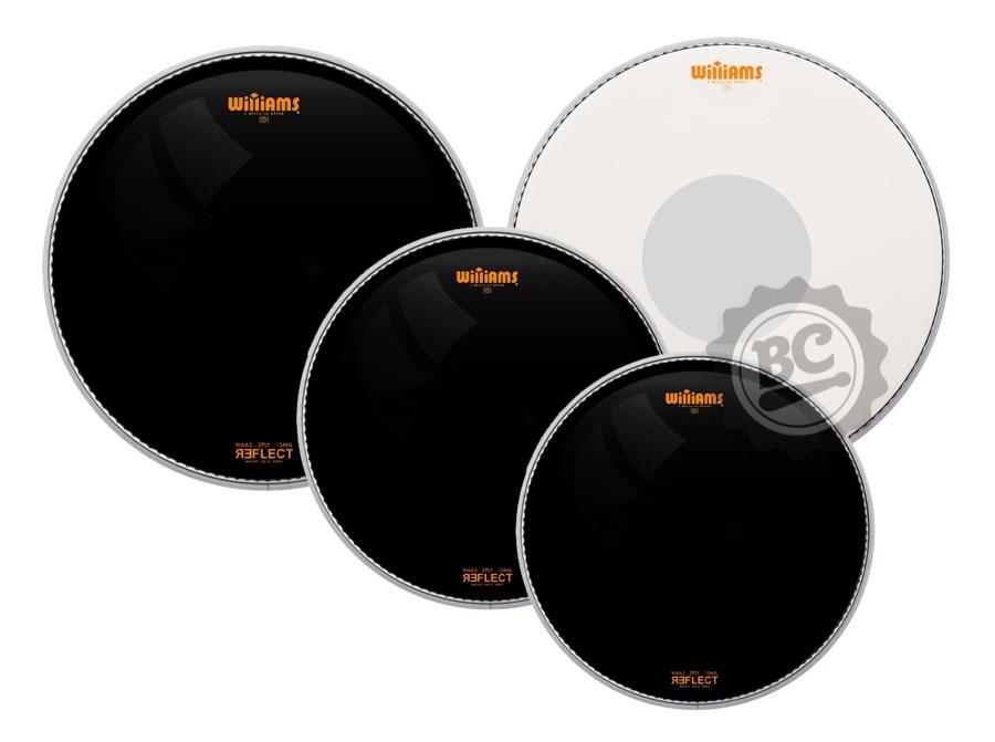 Kit de Peles Williams Signature Aposan Reflect Black 10",12",14" e 14" (caixa) filme duplo preta