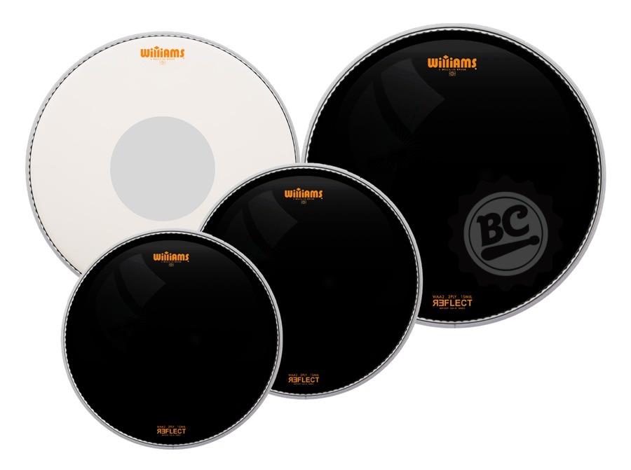 Kit de Peles Williams Signature Aposan Reflect Black 10",12",16" e 14" (caixa) filme duplo preta