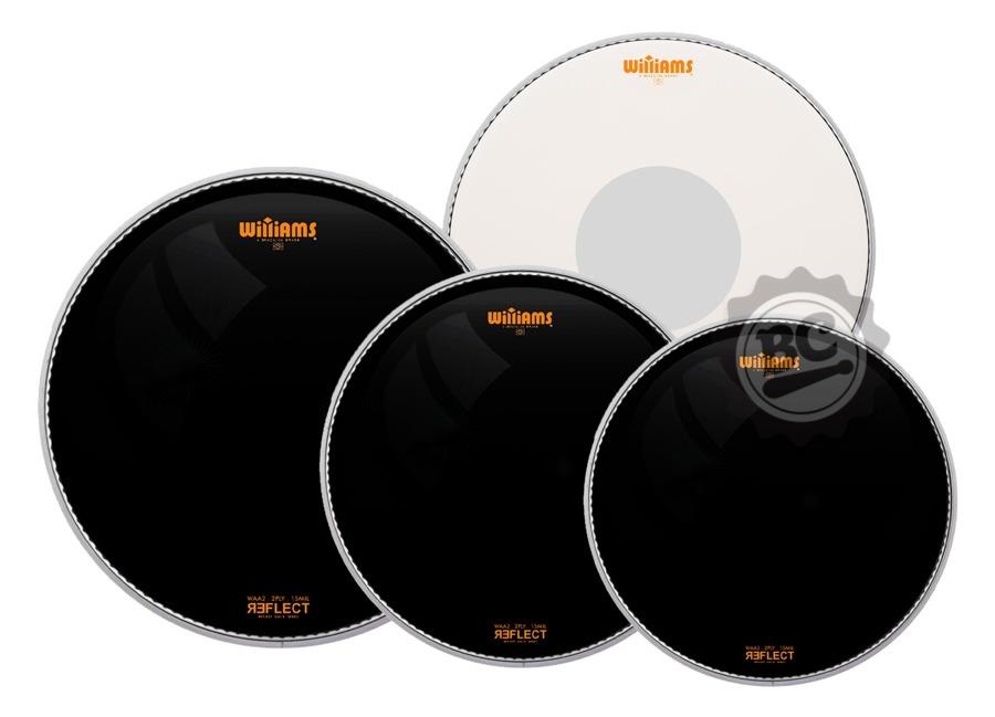 Kit de Peles Williams Signature Aposan Reflect Black 12",13",16" e 14" (caixa) filme duplo preta