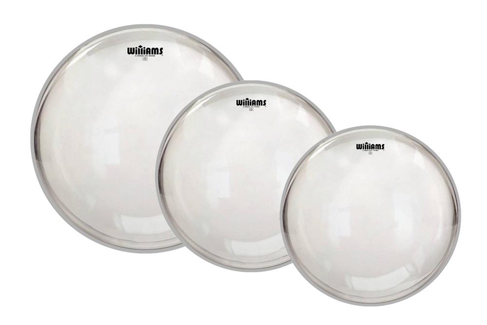 Kit de Peles Williams W1 Clear 10", 12", 14" filme único clássico pra resposta ou batedeira