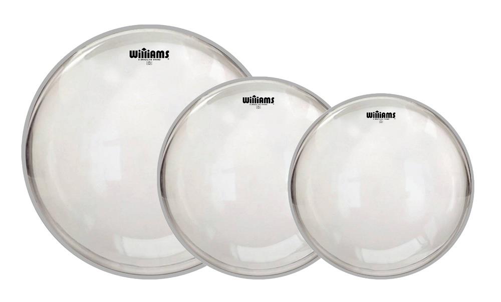 Kit de Peles Williams W1 Clear 10", 12", 16" filme único clássico pra resposta ou batedeira