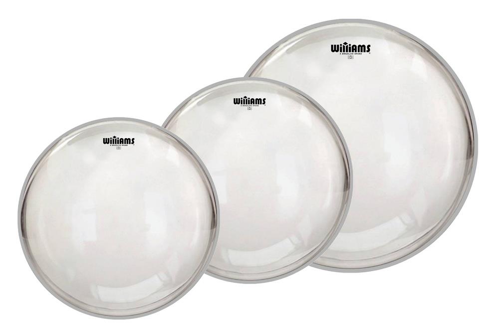 Kit de Peles Williams W1 Clear 12", 13", 16" filme único clássico pra resposta ou batedeira