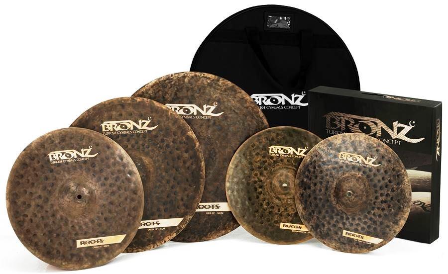 Kit de Pratos Bronz Cymbals Roots com Bag, Crash 16" e 18", Ride 20", Chimbal 14" Bronze B20 by Odery BRZ-ROO-SET4