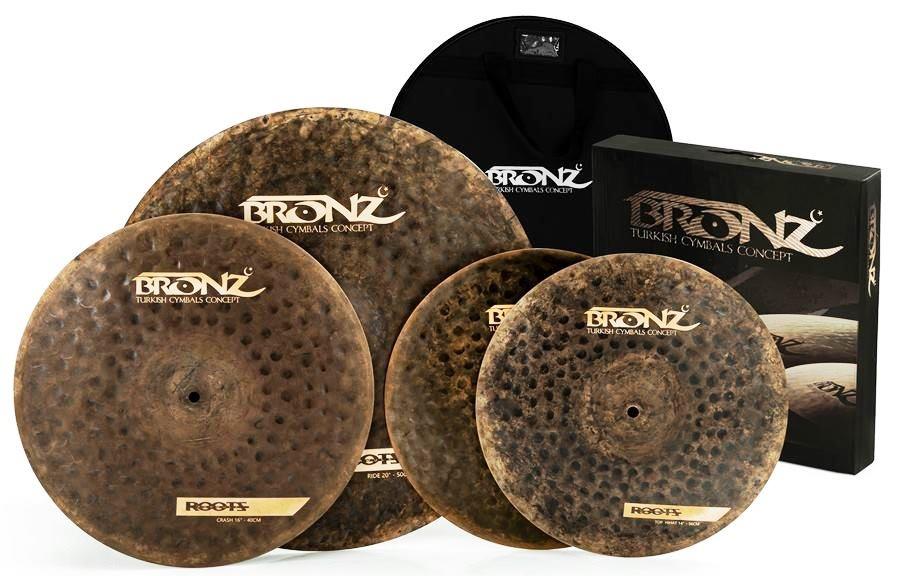 Kit de Pratos Bronz Cymbals Roots com Bag, Crash 16", Ride 20", Chimbal 14" Bronze B20 by Odery BRZ-ROO-SET3