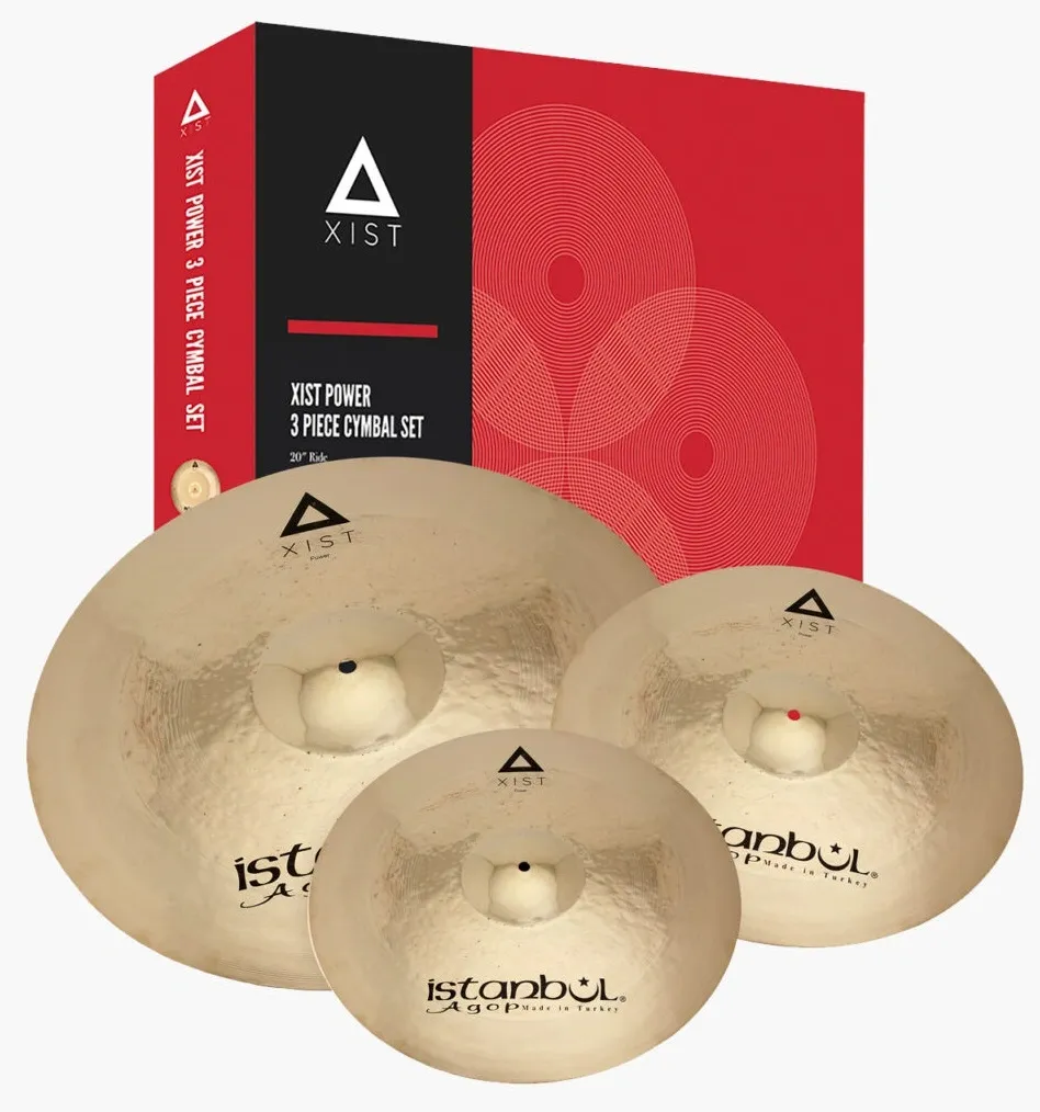 Kit de Pratos Istanbul Agop Xist Power IXPWS3 com Crash 16", Chimbal 14", Ride 20" e Bag