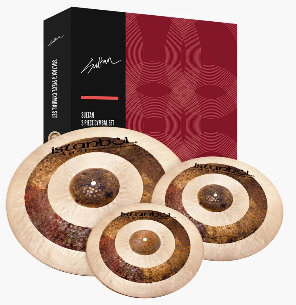 Kit de Pratos Istanbul Agop Sultan Hybrid ISS com Crash 16", Chimbal 14", Ride 20" e Bag