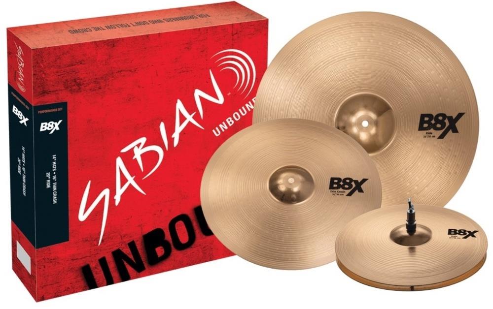 Kit de Pratos Sabian B8X Pro Performance Set 45003X com Crash 16", Chimbal 14" e Ride 20"