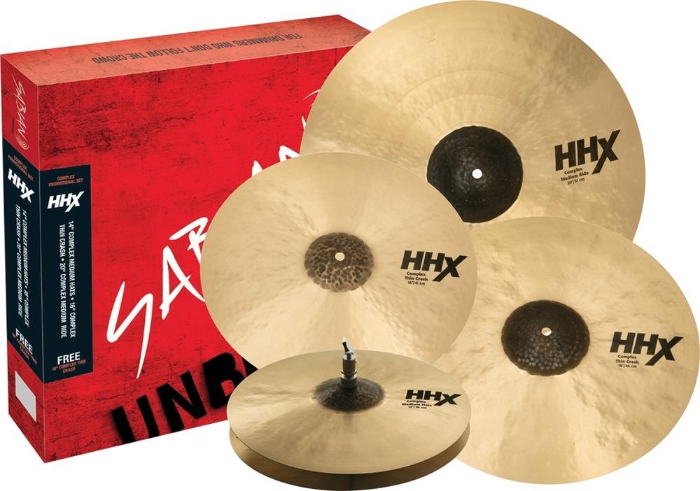 Kit de Pratos Sabian HHX Complex Pack 15005XCNP com Chimbal 14", Crashes 16" e 18" e Ride 20"