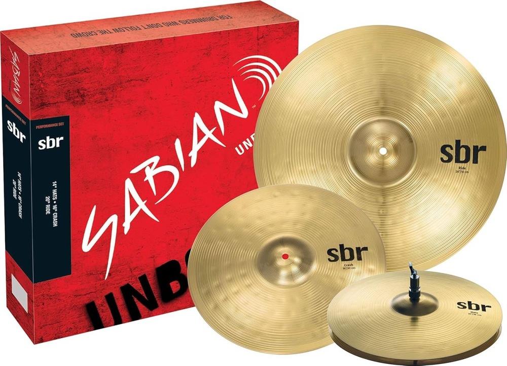 Kit de Pratos Sabian SBR Pure Brass SBR5003 Chimbal 14", Crash 16" e Ride 20"
