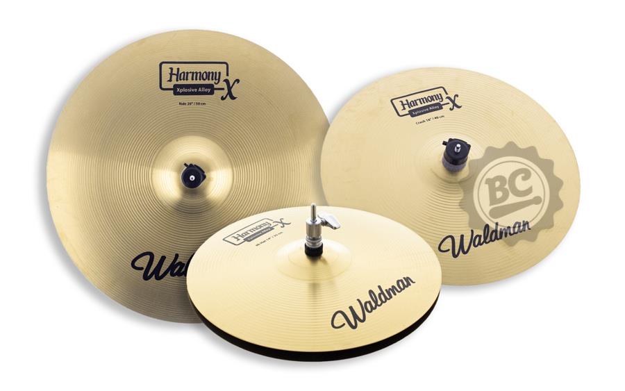 Kit de Pratos Waldman Harmony X em Brass com Chimbal 14", Crash 16" e Ride 20"