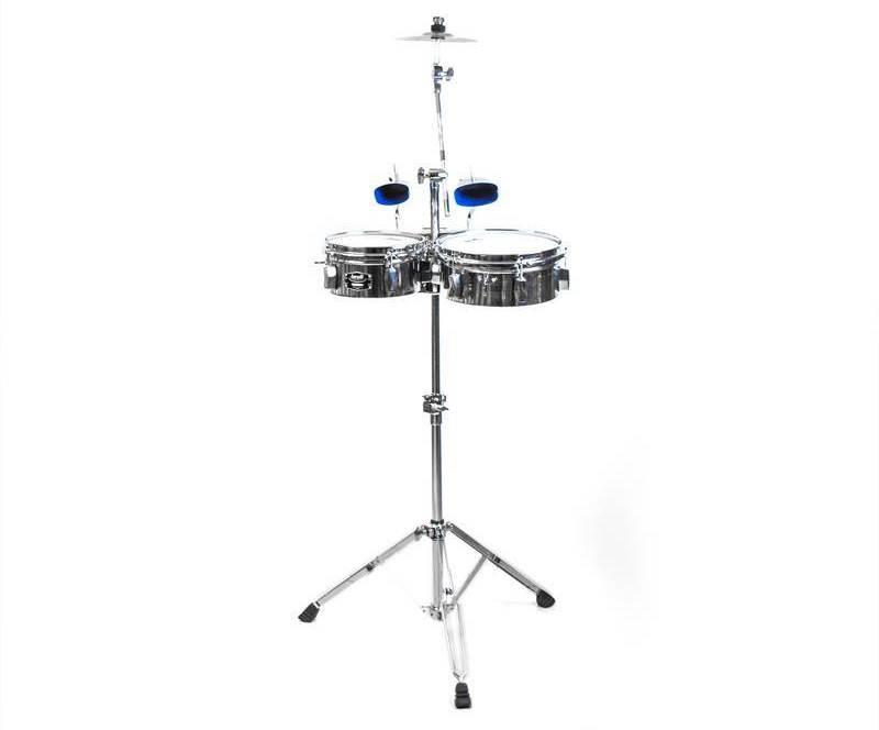 Kit de Timbalitos com Estante Torelli KT250 com 2 cowbells, 2 timbalitos, girafa de prato e clamp