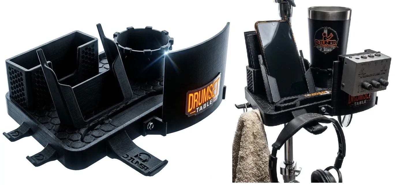 Mesa de Bateria D-Tuner Drum Table para organizar os equipamentos e acessórios do baterista