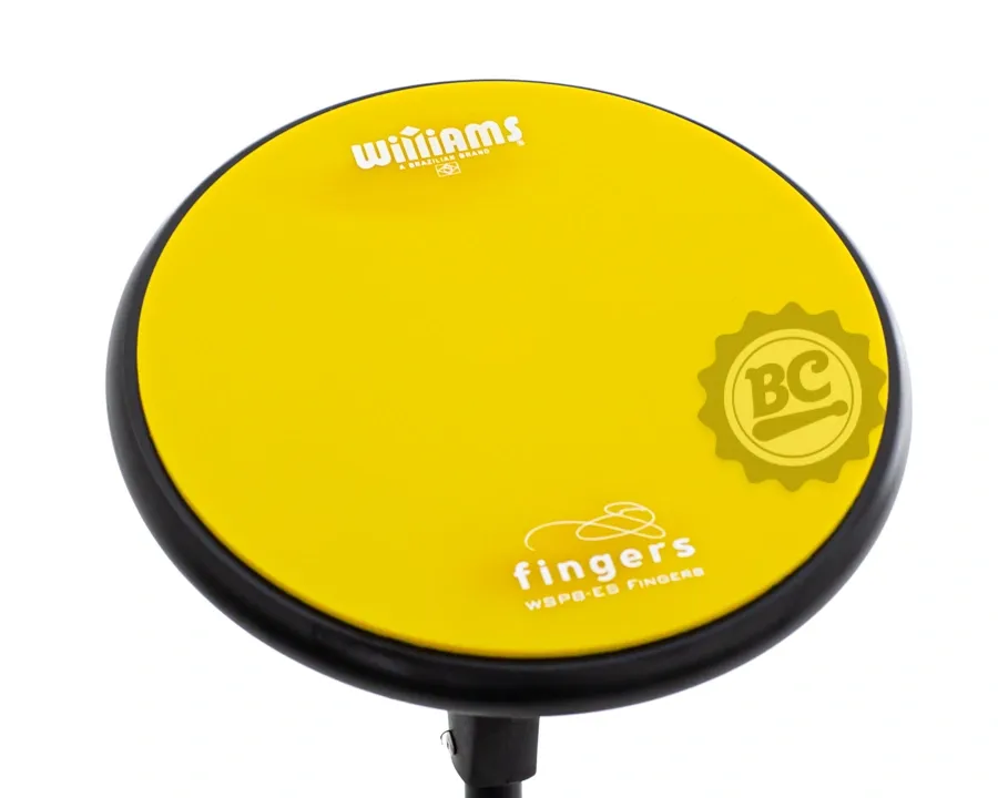 Pad de Estudo Williams Fingers Yellow 8" densidade alta p/ maior rebote e rosca para fixação WSP8-EB-FINGERS