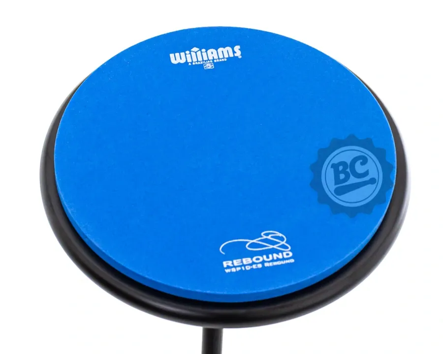 Pad de Estudo Williams Rebound Blue 10" borracha mais macia para fortalecer os toques com rosca para fixação WSP10-EB-REBOUND