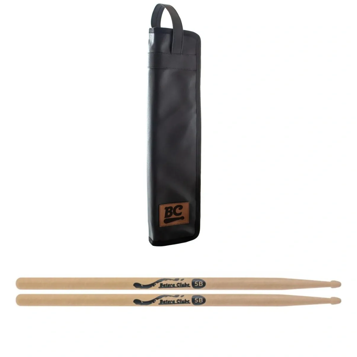 Par de Baqueta 5B Batera Clube e Bag Preto Combo 01