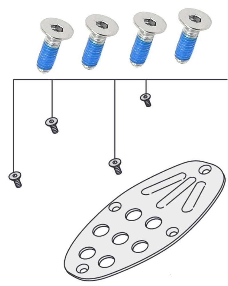 Parafuso Pearl  SC-363L/4 Kit com 4 parafusos inox para fixar a base do pedal Eliminator