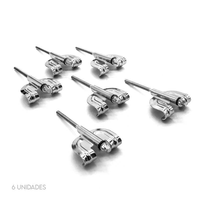 Parafusos e Garras de Bumbo Pinguim PTA318 Kit com 6 unidade de garras e parafusos cromados