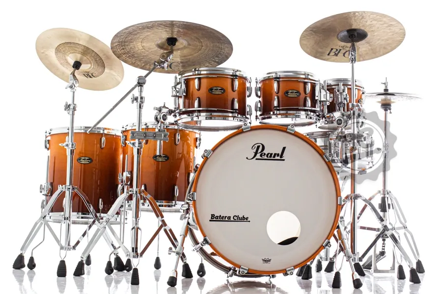 Bateria Pearl Masters Maple Gum Root Beer Fade Hybrid 22",8",10",12",14", 16" (Shell Pack) R2 Air Arc Design
