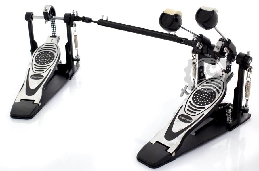 Pedal Duplo Liverpool Double Chain Drive com sistema de corrente dupla e batedor de 2 faces (11176)