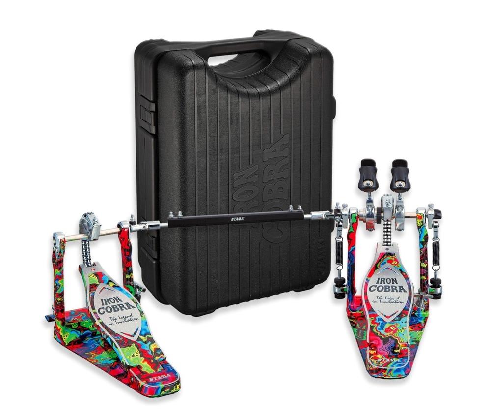 Pedal Duplo Tama Iron Cobra Limited 50th Anniversary Marble Psychedelic Rainbow HP900RWMPR Rolling Glide