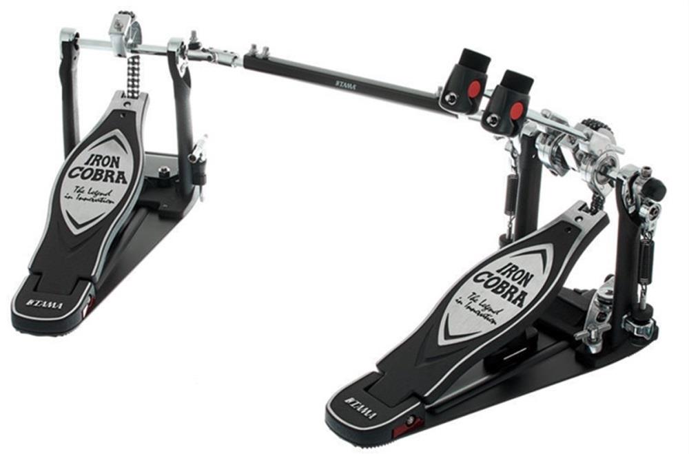 Pedal Duplo Tama Iron Cobra Rolling Glide HP900RWN com Mola Extra Propulsora Cobra Coil e Case (035238)