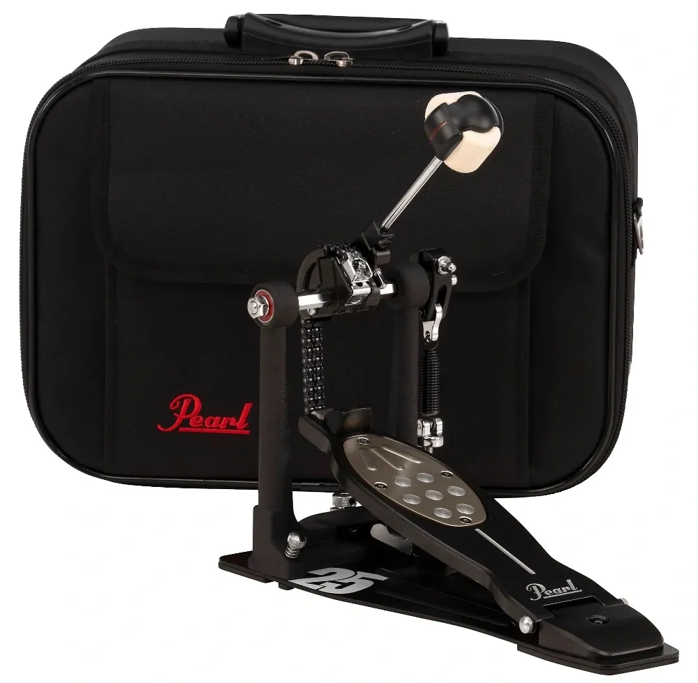 Pedal Simples Pearl Eliminator Black Limited P-2050C/B 25th Anniversary com semicase e polias extra