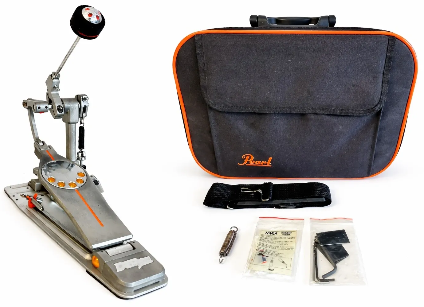 Pedal Simples Pearl P-3000D Demon Drive Longboard Direct Drive (Usado) com caixa, case em perfeito estado