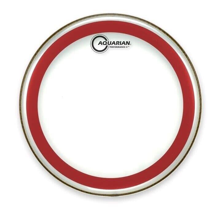 Pele Aquarian Performance II Red Stripe 10" PF10RED filme duplo Clear (Similar Pinstripe e EC2) 80699