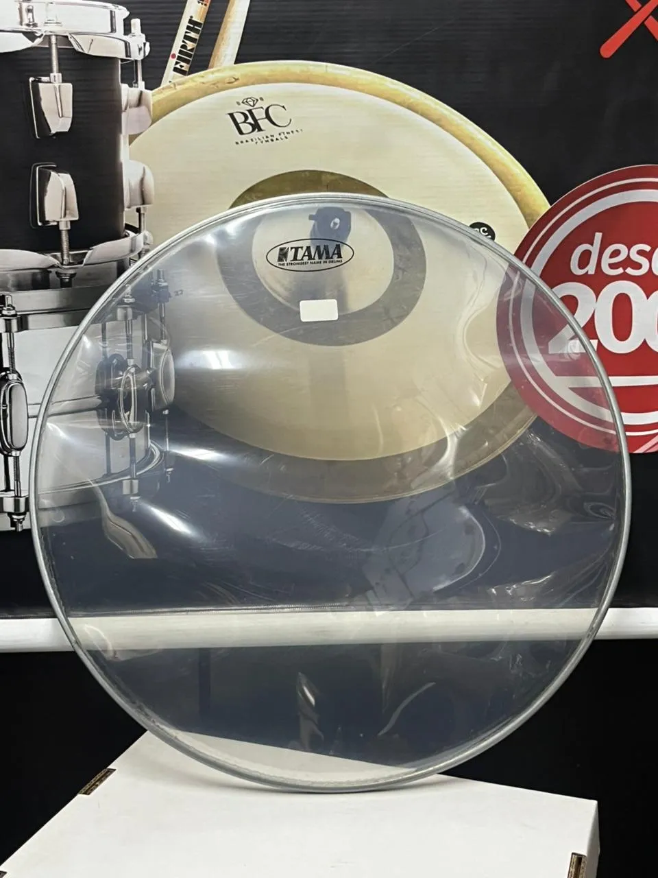 Pele Tama padrão Evans G1 Clear 16" (Saldão) resposta ou batedeira original