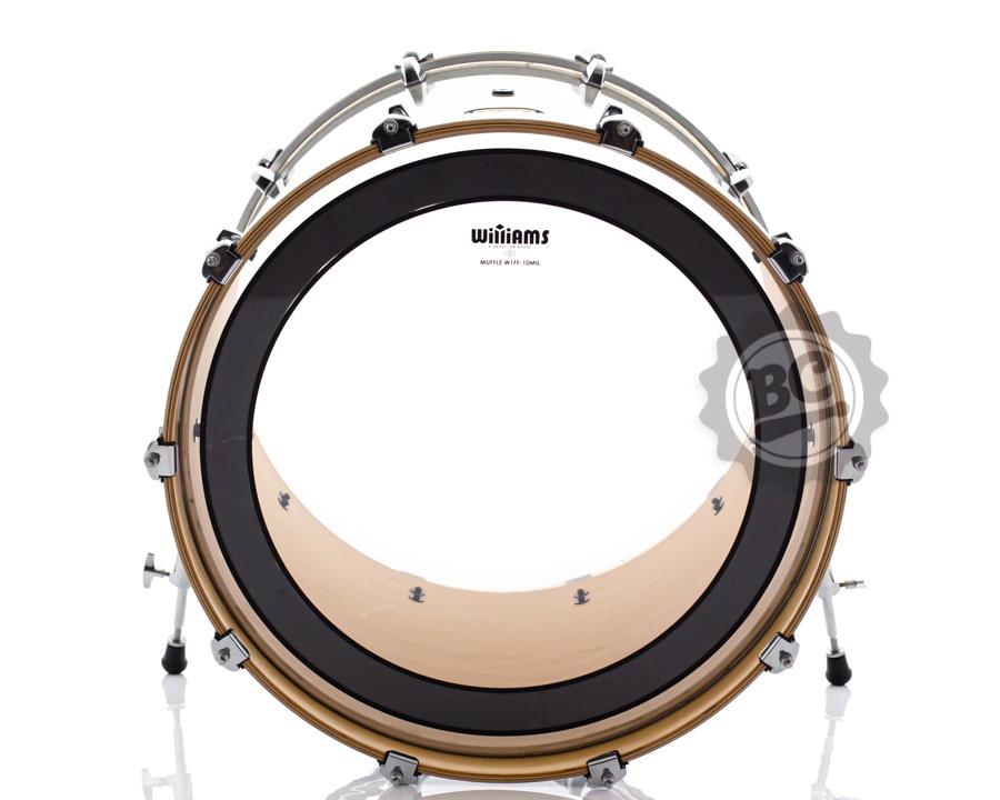 Pele Williams Muffle W2FF Double Clear 18" com anel abafador de espuma estilo Evans Emad2 W2FF5-7MIL-18