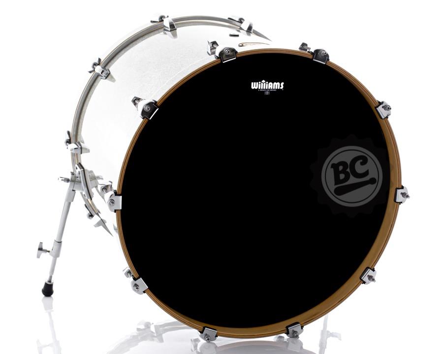 Pele Williams WS1 Black Bass 18" preta de bumbo tipo Ebony WS1-10MIL-18 resposta ou batedeira
