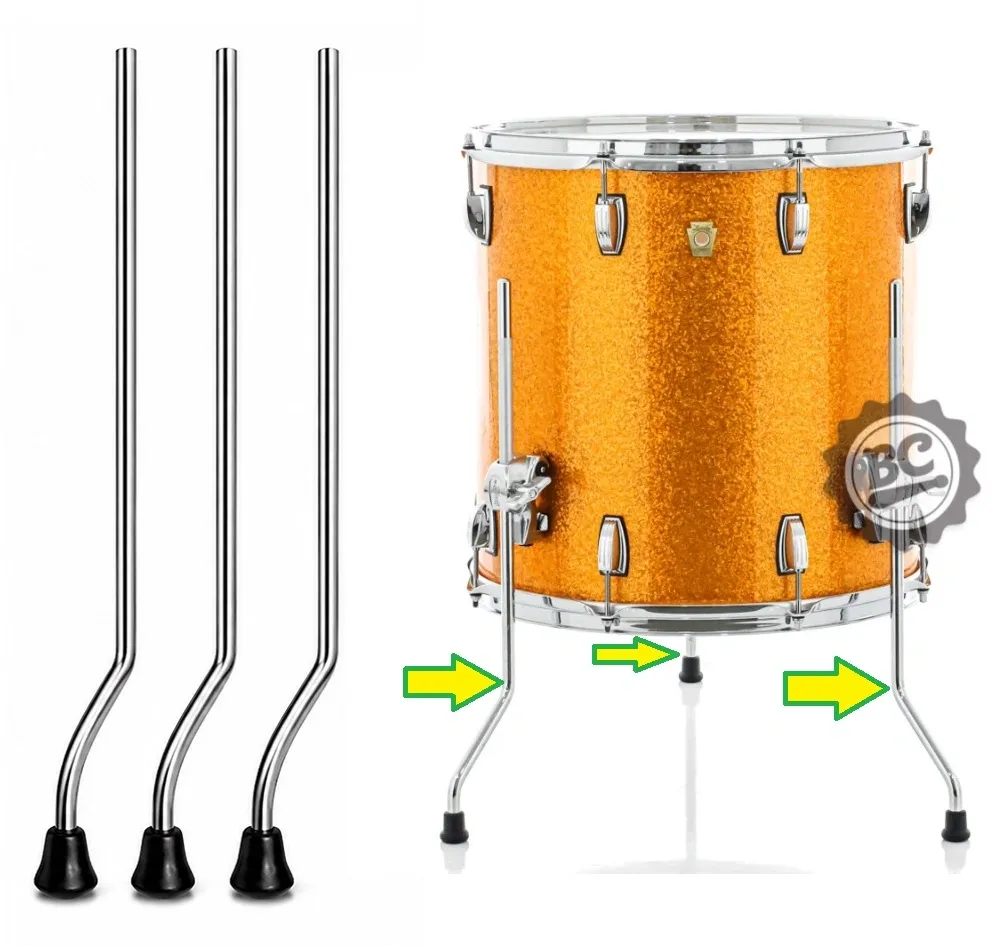 Pés de Surdo Torelli TTS51 padrão Ludwig USA haste 12.7mm com 3 unidades compatível com diversas marcas