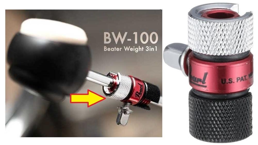 Peso para Batedor de Pedal Pearl BW-100 Aumenta o Impacto e Punch do Pedal Compatível com a Maioria