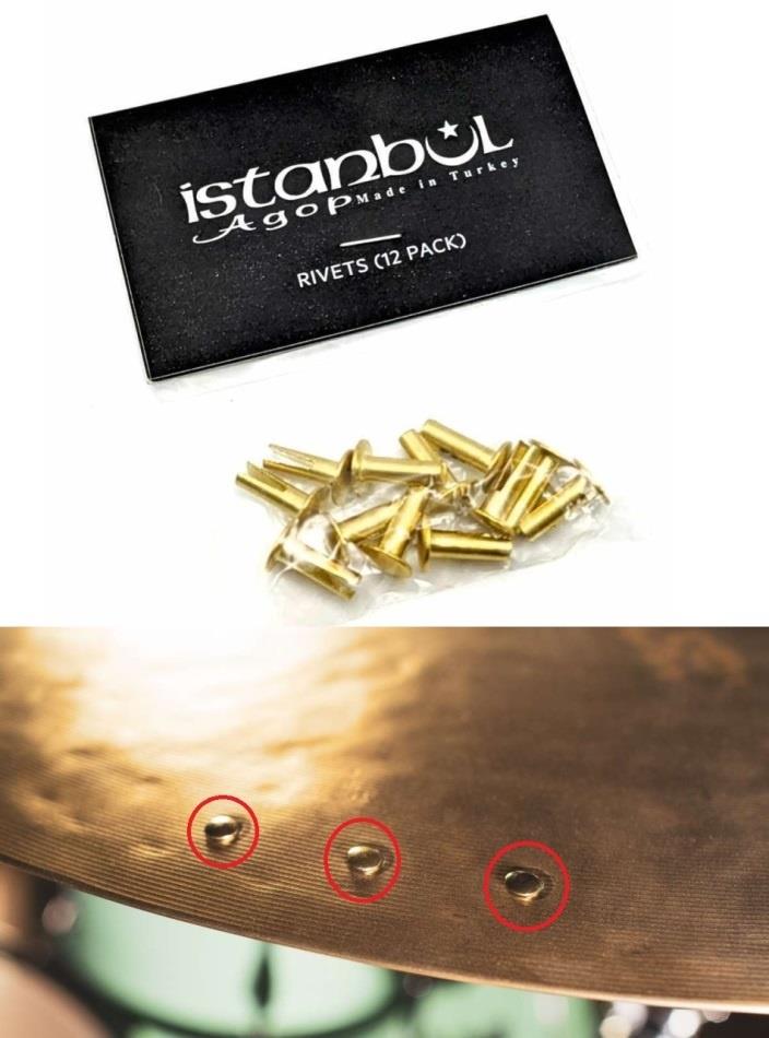 Rivets Istanbul Agop Kit com 12 Rebites para simular som de chuveirinho no prato