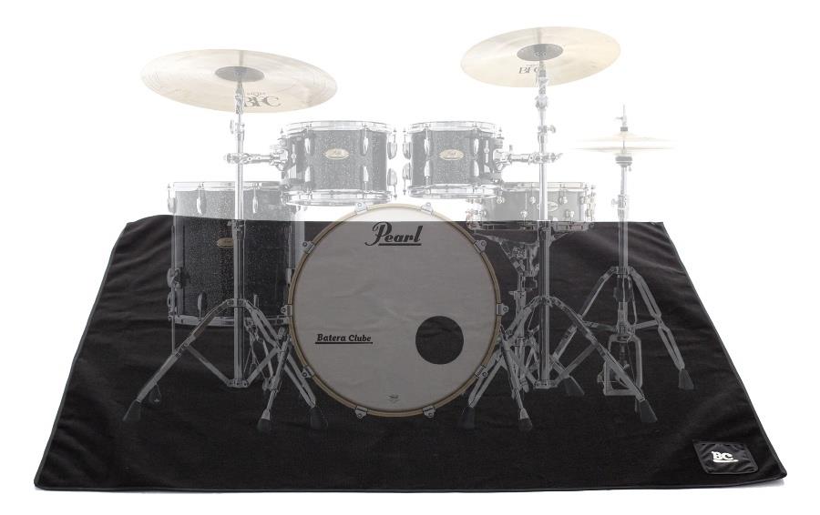 Tapete de Bateria Batera Clube BC The Black medidas 2mX1,80m exclusivo bateria acústica ou eletrônica