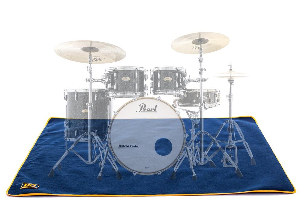Tapete de Bateria Batera Clube BC The Blue Orange medidas 2mX1,80m bateria acústica ou eletrônica