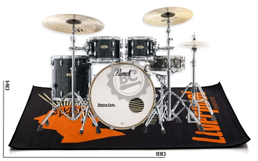 Tapete de Bateria Liverpool Drum Rug Na Cabeça Médio medidas 1,80m X 1,40m bateria acústica ou eletrônica (5651)
