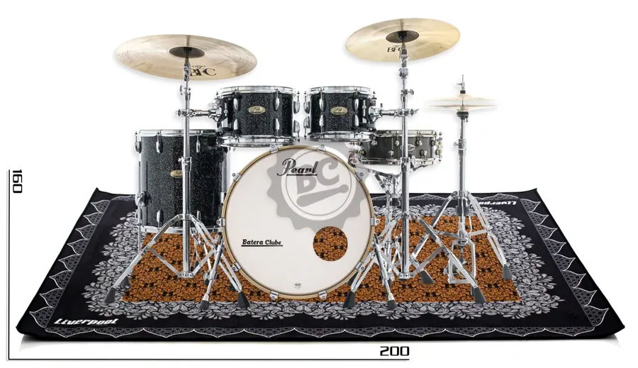 Tapete de Bateria Liverpool Drum Rug Oriental Grande medidas 2m X 1,60m bateria acústica ou eletrônica (5649)