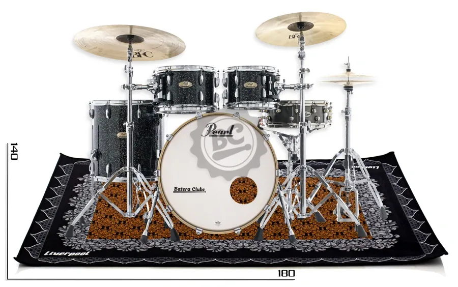 Tapete de Bateria Liverpool Drum Rug Oriental Médio medidas 1,80m X 1,40m bateria acústica ou eletrônica (5652)